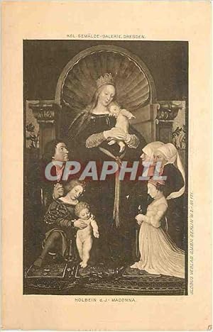 Image du vendeur pour Carte Postale Ancienne HGL Gemalde Galerie Dresden Holbein DJ Madonna mis en vente par CPAPHIL