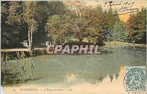 Carte Postale Ancienne Plombieres L'Etang du Parc
