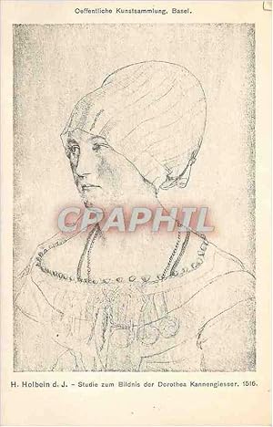 Image du vendeur pour Carte Postale Ancienne Oeffentliche Kunstsammlung Basel H Holbein DJ Studie zum Bildins der Dorotha Kannengiesser mis en vente par CPAPHIL