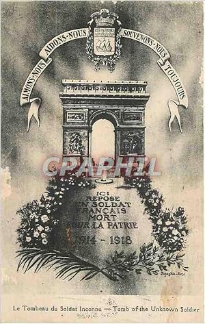 Carte Postale Ancienne Le Tombeau du Soldat Inconnu Pars Arc de Triomphe