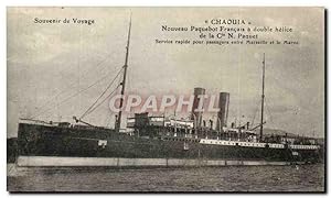 Steamer-Paquebot-Boat-Bateau- 'Chaouia' Nouveau Paqubot français a double helice-CPA