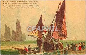 Seller image for Carte Postale Ancienne Pres des flots asures les femmes l'ame heureuse Bateau for sale by CPAPHIL