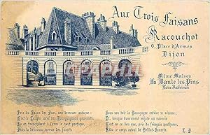 Carte Postale Ancienne Aux Trois Faisans Racouchot Place d'Armes Dijon