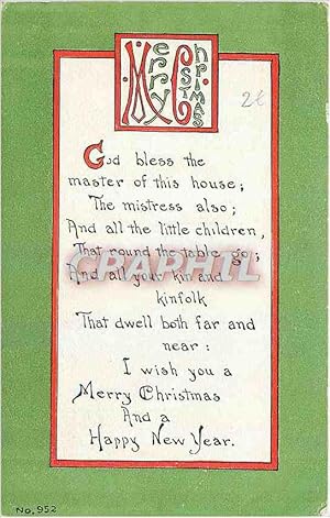 Bild des Verkufers fr Carte Postale Ancienne I wish you a Merry Christmas and a Happy New Year zum Verkauf von CPAPHIL