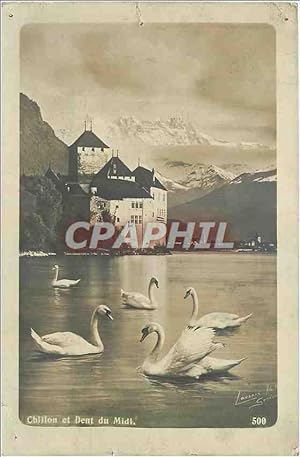 Image du vendeur pour Carte Postale Ancienne Chillon et Dent du Midi Cygnes mis en vente par CPAPHIL