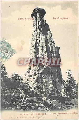 Carte Postale Ancienne Vallée de Molines une demoiselle coiffee Queyras