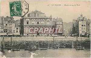 Carte Postale Ancienne La Havre Musee et rue de Paris