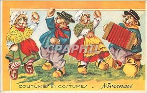 Carte Postale Moderne Coutume et Costumes Nivernais Accordeon Folklore
