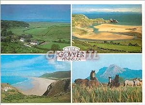 Bild des Verkufers fr Carte Postale Moderne Cheriton Three Cliffs Bay Rhossili Bay Llandimore Marsh Gower Wales zum Verkauf von CPAPHIL