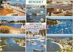 Bild des Verkufers fr Carte Postale Moderne Benodet Bretagne Sud Les plages le port et l'estuaire de l'Odet zum Verkauf von CPAPHIL