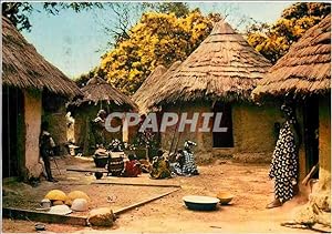 Carte Postale Moderne Afrique en couleurs village Africain