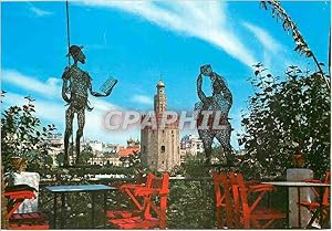 Bild des Verkufers fr Carte Postale Moderne Sevilla La Tour d'Or et vue partielle Cervantes Sancho Pacha zum Verkauf von CPAPHIL