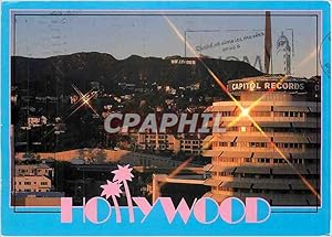 Image du vendeur pour Carte Postale Moderne Famous Capitol records Building with the Hollywood Hills in the Background mis en vente par CPAPHIL