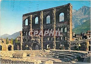 Carte Postale Moderne Aosta Théâtre Romain au fond le M Aemilius