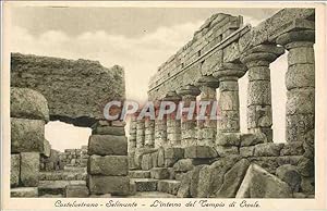 Carte Postale Ancienne Castefuetrano Selinunte L'interno del Tempio du Ercole