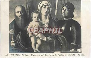 Bild des Verkufers fr Carte Postale Ancienne Venezia R Acc Madonna col Bambino S Paolo S gIORGIO bELLINI zum Verkauf von CPAPHIL
