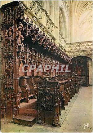 Bild des Verkufers fr Carte Postale Moderne Bourg en Bresse (Ain) Eglise de Brou Les Stalles au nombre de Soixante quatorze ont ete taillees zum Verkauf von CPAPHIL