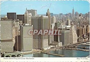 Bild des Verkufers fr Carte Postale Moderne Staten Island and Lower Manhattan New Yok City zum Verkauf von CPAPHIL