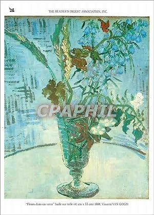 Carte Postale Moderne The Readers Digest Association Fleurs dans une verre huîle sur toîle Van Gogh