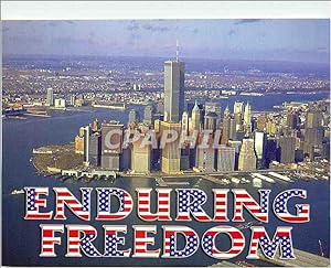 Seller image for Carte Postale Moderne Enduring Freedom aerial view of the World famous lower Mahattaan Skyline New Yok City for sale by CPAPHIL