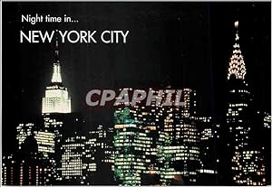 Seller image for Carte Postale Moderne New York Here comes the night over the chryster the Empire Stare Building for sale by CPAPHIL