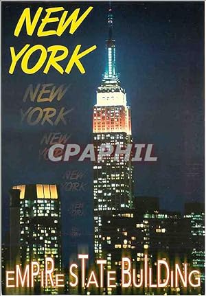 Seller image for Carte Postale Moderne New York The empire State Bulding at night for sale by CPAPHIL