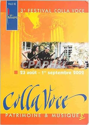 Seller image for Carte Postale Ancienne 3e Festival Colla Voce Poitiers for sale by CPAPHIL