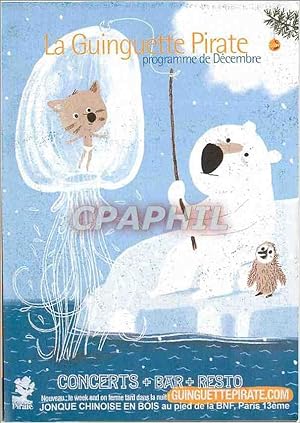 Bild des Verkufers fr Carte Postale Moderne Publicite La Guinguette Pirate programme de Decembre zum Verkauf von CPAPHIL