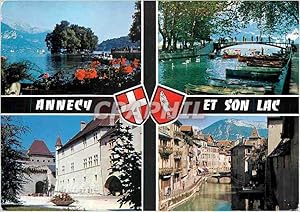 Imagen del vendedor de Carte Postale Moderne Annecy et son lac le des Cygnes Pont des Amours Canal du Thiou Le Chteau a la venta por CPAPHIL