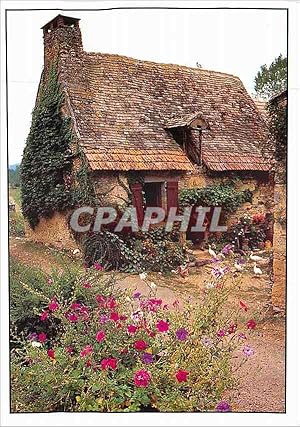 Seller image for Carte Postale Moderne Maison du pays Une ferme du Sud ouest au milieu des fleurs et des animaux de basse cour for sale by CPAPHIL