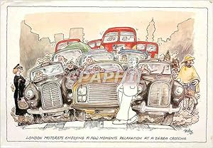 Seller image for Carte Postale Moderne London Motorists Enjoying a few moments Relaxation at a Zebra Crossing for sale by CPAPHIL