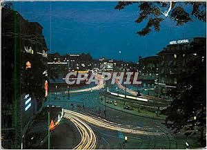 Bild des Verkufers fr Carte Postale Moderne Zurich Centralplatz bei nacht zum Verkauf von CPAPHIL