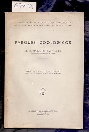 Immagine del venditore per PARQUES ZOOLOGICOS venduto da Libreria 7 Soles