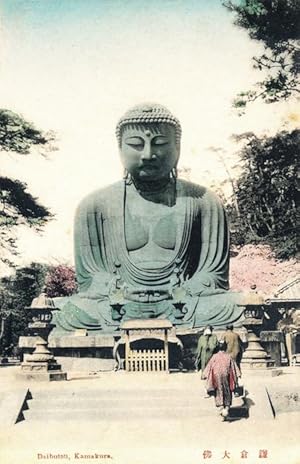 Vintage Japanese Postcard, early 20th Century - Daibutsu, Kamakura Temple