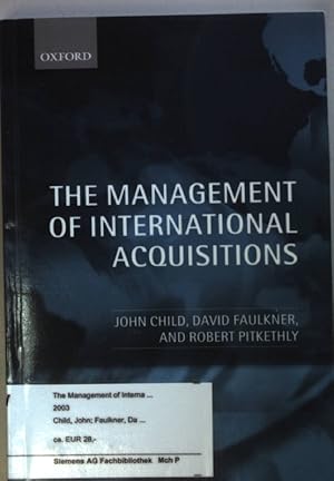 Image du vendeur pour The Management of International Acquisitions. mis en vente par books4less (Versandantiquariat Petra Gros GmbH & Co. KG)