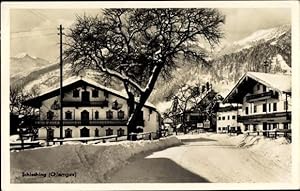 Bild des Verkufers fr Ansichtskarte / Postkarte Schleching Chiemgau, Ortspartie im Winter zum Verkauf von akpool GmbH