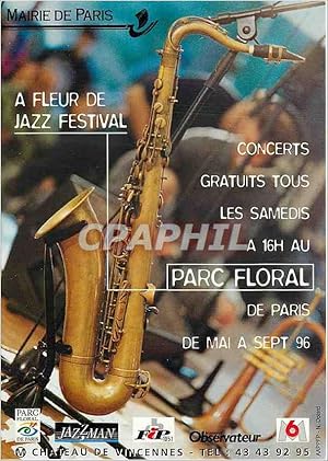Image du vendeur pour Carte Postale Moderne A fleur Jazz Festival Mairie de Paris Parc Floral Vincennes mis en vente par CPAPHIL