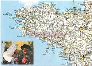 Carte Postale Moderne La Bretagne bordee par la Manche et l'Ocean Atlantique