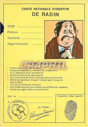 Image du vendeur pour Carte Postale Moderne Serie Carte d'Identite Radin mis en vente par CPAPHIL