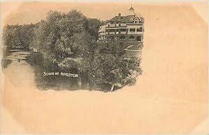 Carte Postale Ancienne Scene at Riverton Phare Portland Lighthouse