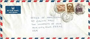 Seller image for Lettre Cover for University of Iowa Inde India for sale by CPAPHIL