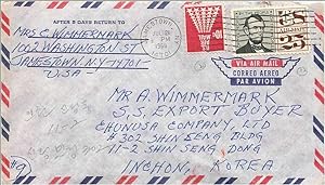 Seller image for Lettre Cover Etats-Unis 25c 1969 Jamestown to Korea for sale by CPAPHIL