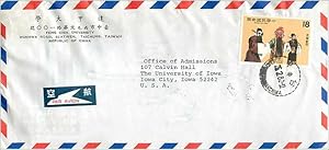 Bild des Verkufers fr Lettre Cover Chine China University Iowa Taipei Feng Chia Taichung zum Verkauf von CPAPHIL