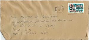 Bild des Verkufers fr Lettre Cover for University of Iowa Nigeria 1984 Vacin zum Verkauf von CPAPHIL