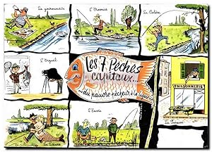 Immagine del venditore per Carte Postale Ancienne Humour Les sept pches capitaux du pauvre pcheur a la ligne venduto da CPAPHIL