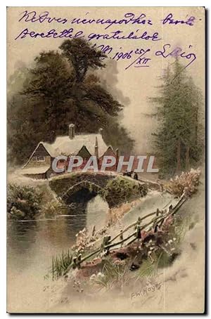 Seller image for Arbre - Stone bridge leading to cozy cottage (carte hongroise Hungary Hongrie) -CPA for sale by CPAPHIL