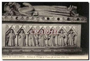 L abbaye de SAint Denis Carte Postale Ancienne Tombeau de Philippe de France fils de Louis VIII