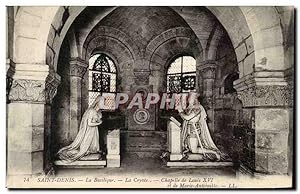 Image du vendeur pour Saint DEnis Carte Postale Ancienne La basilique La crypte Chapelle de Louis XVI et de Marie Antoinette mis en vente par CPAPHIL