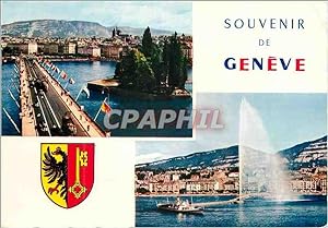 Seller image for Carte Postale Moderne Geneve Pont du Mont Blanc et le Jean Jacques Rousseau La Rade et le Jet d Eau for sale by CPAPHIL