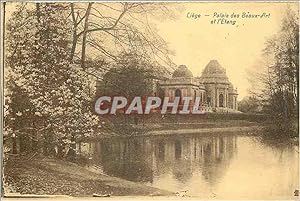 Carte Postale Ancienne Liege Palais des Beaux-Art et l'Etang
